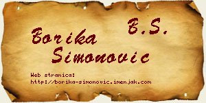 Borika Simonović vizit kartica